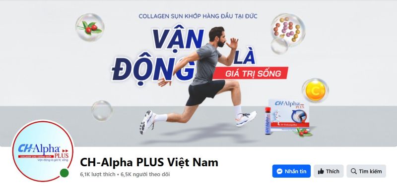 cách mua collagen CH-Alpha Plus qua fanpage